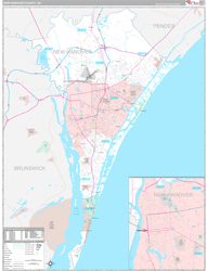 New Hanover County, NC Wall Map Premium Style 2024